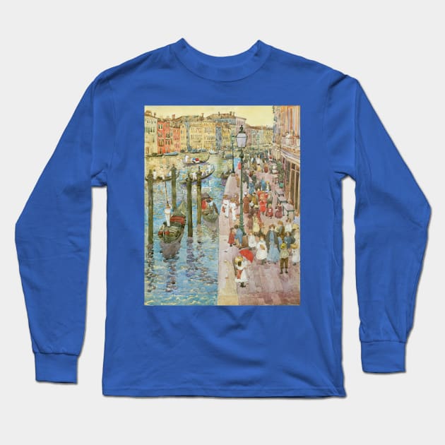 Grand Canal Venice by Maurice Brazil Prendergast Long Sleeve T-Shirt by MasterpieceCafe